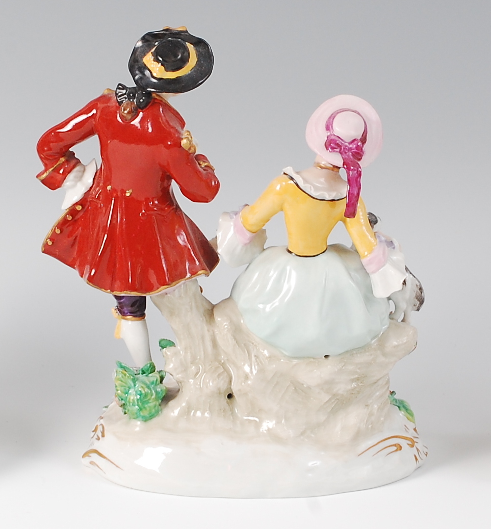 An early 20th century Sitzendorf porcelain figure group, - Image 2 of 3