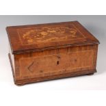 An early 18th century walnut and marquetry inlaid unfitted box,