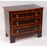 A William & Mary style oyster veneer on oak chest,