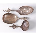 A 19th century Dutch silver funerary spoon,