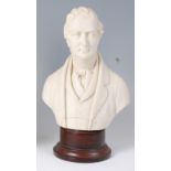 A mid-19th century Parian porcelain bust of Sir Robert Peel,