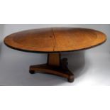 A Regency oak pedestal breakfast table,