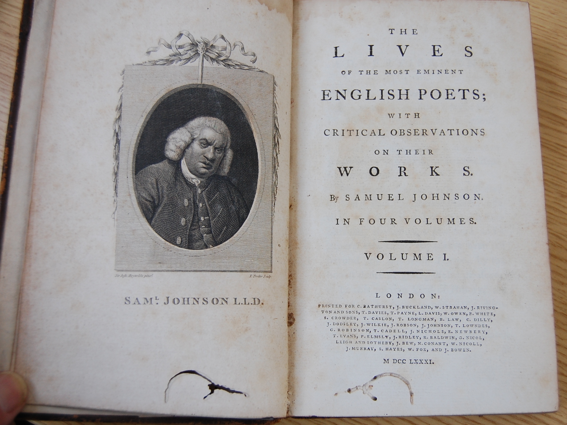 JOHNSON Samuel, Lives of the English Poets; with critical observations.... London 1781, 4 vols. - Image 2 of 4