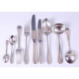 A modern Roberts & Belk silver eight place setting complete cutlery suite, comprising; tableforks,