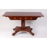 A circa 1830 mahogany pedestal writing table,