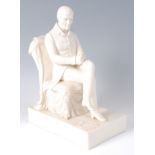 A Samuel Alcock & Co Parian porcelain figure of the Duke of Wellington, after George Abbot,