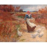 Patrick Gordon Glennie (1881-1953) - The Goose-girl, oil on canvas, signed lower left,