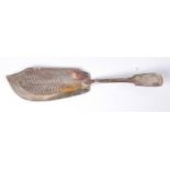 A George III silver fish-slice, in the Fiddle pattern, having armorial engraved terminal,