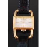 A circa 1960 Jaeger 18ct gold cased ladies dress watch,