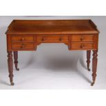 *An early Victorian mahogany washstand, having a three-quarter gallery above five frieze drawers, w.
