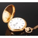 A late Victorian 18ct gold cased full hunter pocket watch,