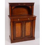 A 19th century and later adapted rosewood chiffonier, having a raised superstructure,
