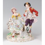 An early 20th century Sitzendorf porcelain figure group,