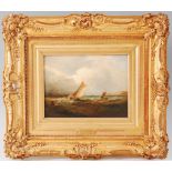 John Moore of Ipswich (1820-1902) - Harwich Harbour, oil on oak panel, 12 x 16cm,