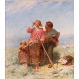 James John Hill RBA (1811-1882) - Harvest Family, oil on canvas (re-lined),