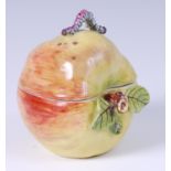 A circa 1755 Chelsea porcelain trompe l'oeil apple box and cover,