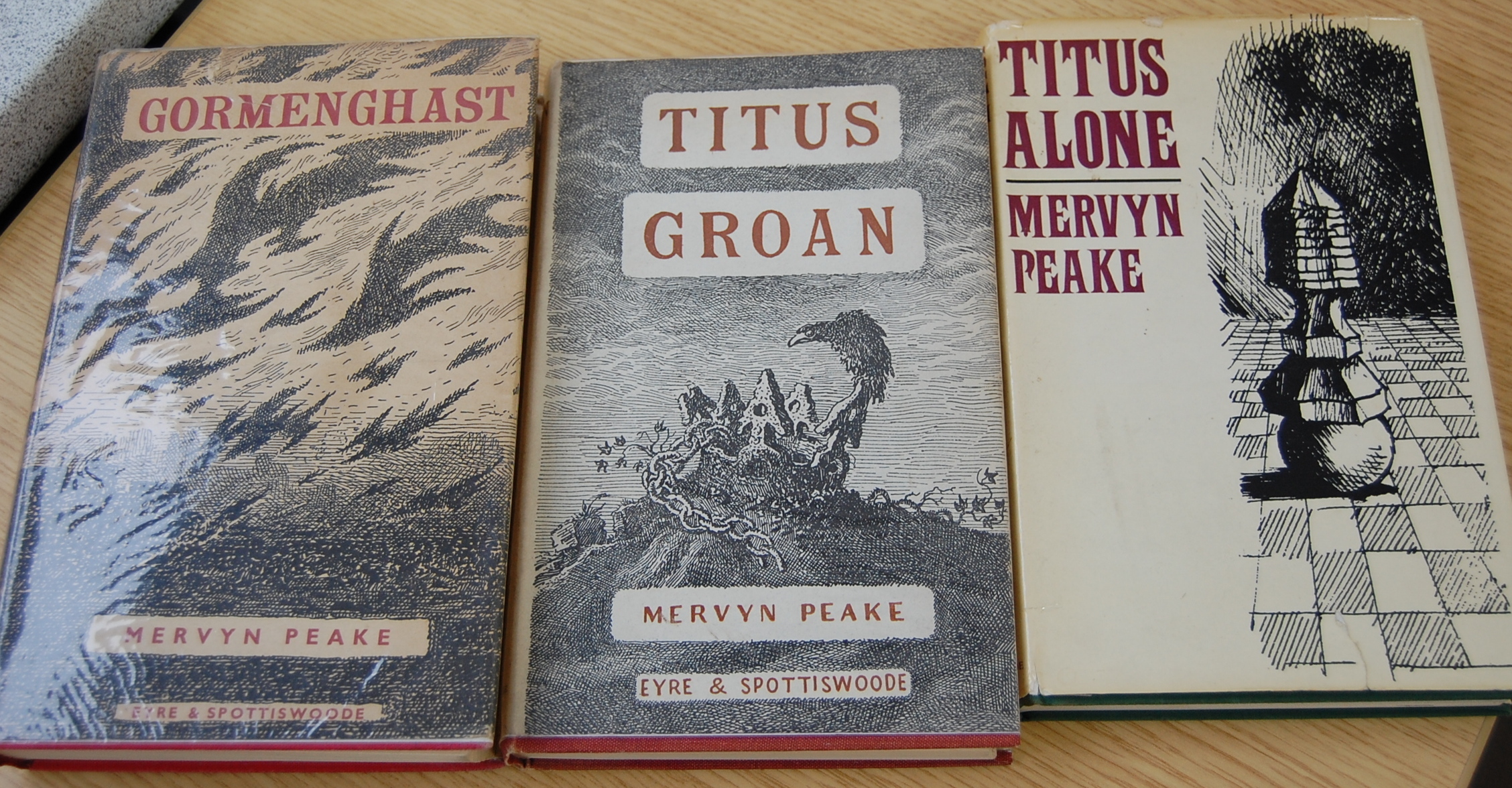 PEAKE Mervyn, The Gormenghast Trilogy; Titus Groan, London 1946, 2nd impression, Gormanghats,