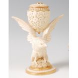 A Grainger & Co Royal Chinaworks of Worcester pot pourri, in the form of an eagle,