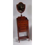 An Edwardian mahogany and satinwood crossbanded gentlemans washstand,