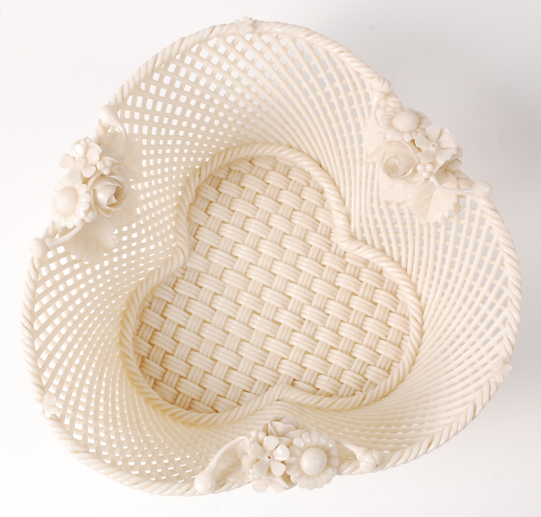 A first period Belleek porcelain shamrock basket, circa 1863-1890, - Image 2 of 3