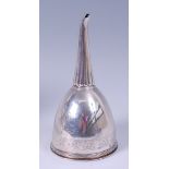 A George III silver wine funnel,