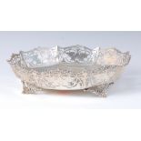 A Mappin & Webb silver fruit bowl, of octagonal form, having cast and pierced rim, 22.