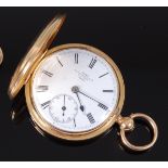 A Victorian 18ct gold cased gents full hunter pocket watch, by Dent of London,