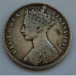Great Britain, 1849 florin, Queen Victoria godless type, rev. crowned cruciform shields around