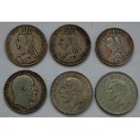 Great Britain, mixed lot of Victoria and later silver coins, to include; 1890 crown, 1890 double