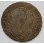 England, 1689 half crown, William & Mary double bust, rev.