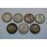 Great Britain, mixed lot of seven various Victoria and George V florins, to include; 1873