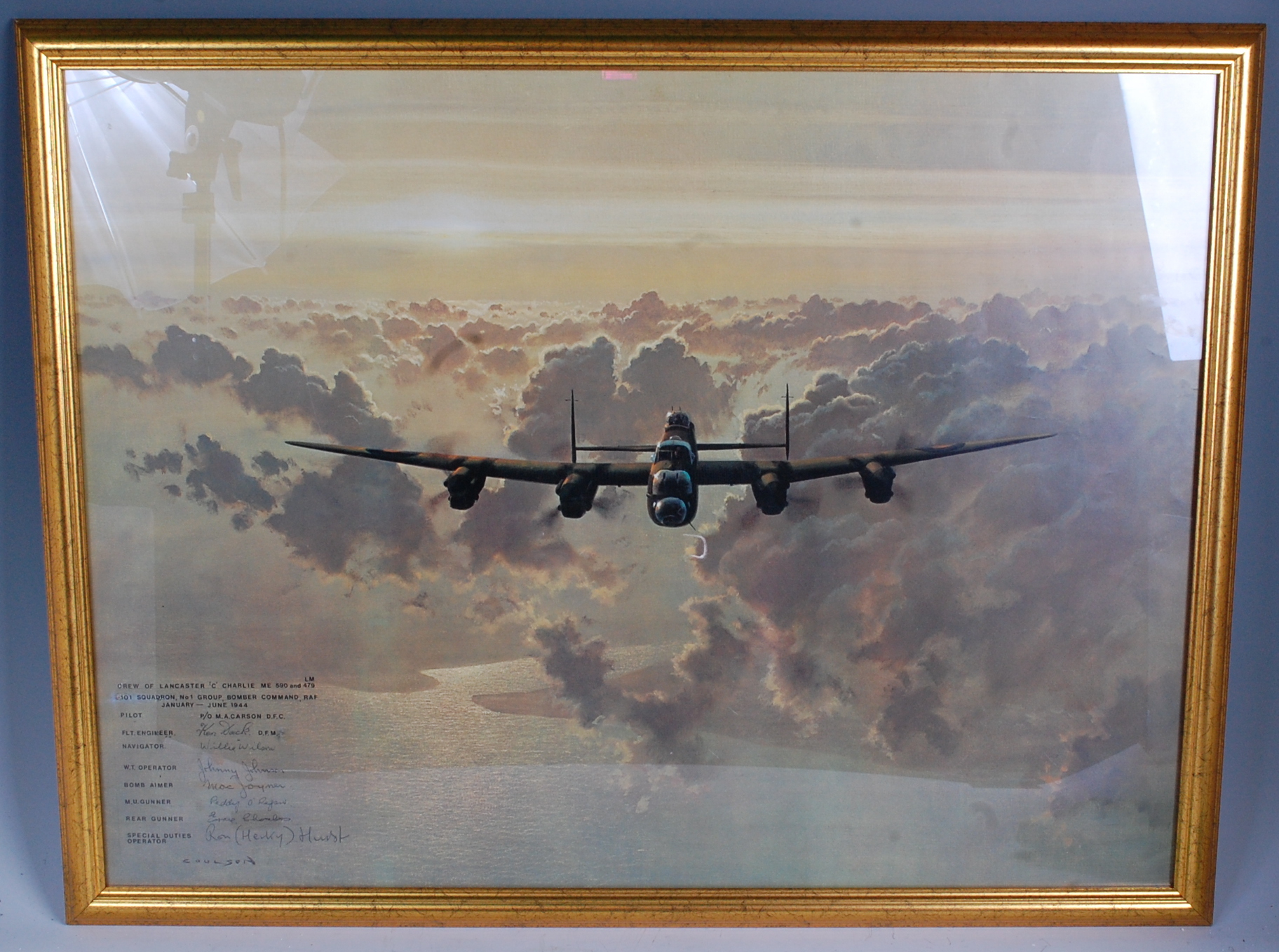 After Gerald Coulson, Outbound Lancaster Bomber crossing the East Coast, bearing various