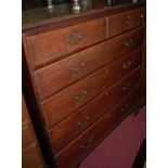 A large George III mahogany squarefront chest of two short over four long drawers,