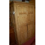 A Victorian pine four door pantry cupboard,