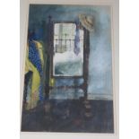 John Lidzey (1935-2009) - The Bedroom Mirror, watercolour, signed lower right,