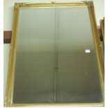 Reproduction gilt framed and bevelled wall mirror,