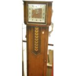 A 1930s oak corner grandmother clock,