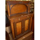 A 19th century and later adapted rosewood chiffonier, having a raised superstructure,