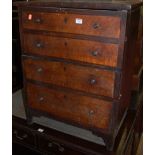 A mahogany and pollard oak double door commode cupboard,