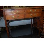 A circa 1800 provincial oak three drawer lowboy,