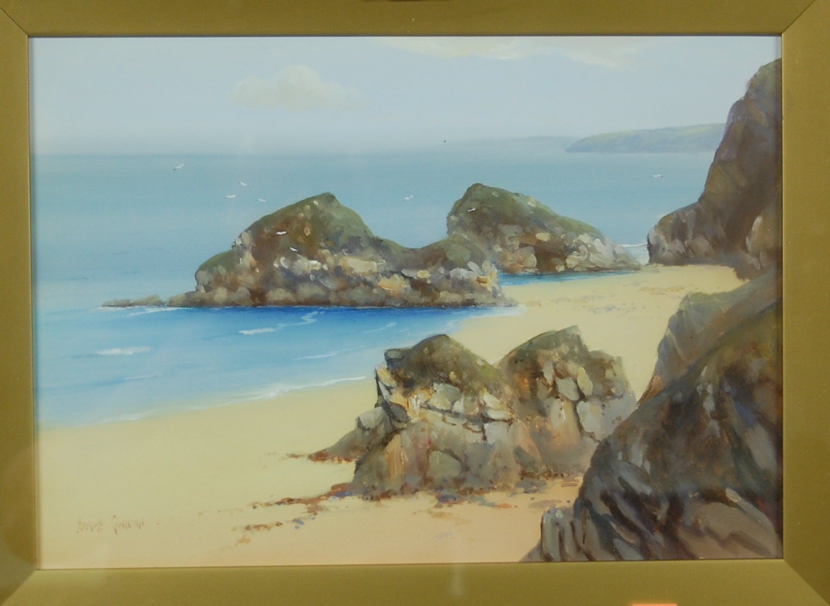 Harold Gordon - Lion Rock, Newquay, watercolour, signed lower left and dated 1925,