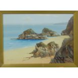 Harold Gordon - Lion Rock, Newquay, watercolour, signed lower left and dated 1925,