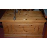 A modern pine childs toy chest,
