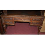 **CHANGE TO DESCRIPTION - AN OAK CARVED DESK**