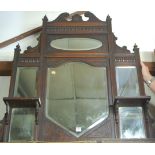 Circa 1900 walnut overmantel mirror width 112cm