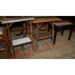 Occasional furniture to include; two bamboo two-tier occasional tables,