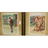 Four early 20th century Lawson Wood cartoons, each in Hogarth frames,