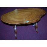 An elm sectional tree trunk low occasional table