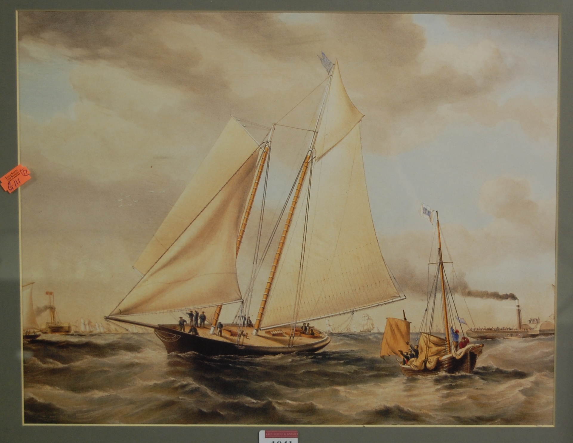 Four various yachting lithographs to include;