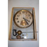 An early 20th century Bulle Patent electric wall clock, having enamelled dial with Arabic numerals,